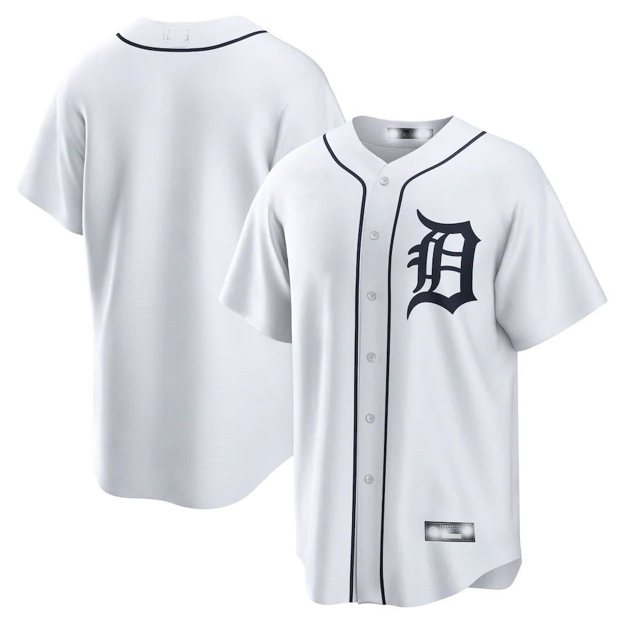 Detroit Tigers White Home Replica Team Jersey Baseball Jerseys - Main View