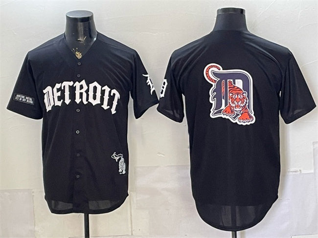 Detroit Tigers Team Big Logo 2026 Black 'Motor Gothic Edition' Vapor Premier Limited Stitched Jersey - Main View