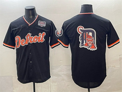 Detroit Tigers Team Big Logo Navy 2026 Alternate USA 250' Patch Vapor Premier Limited Stitched Baseball Jersey - Main View