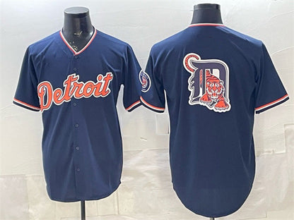 Detroit Tigers Team Big Logo Navy 2026 Alternate Vapor Premier Limited Stitched Baseball Jersey - Main View