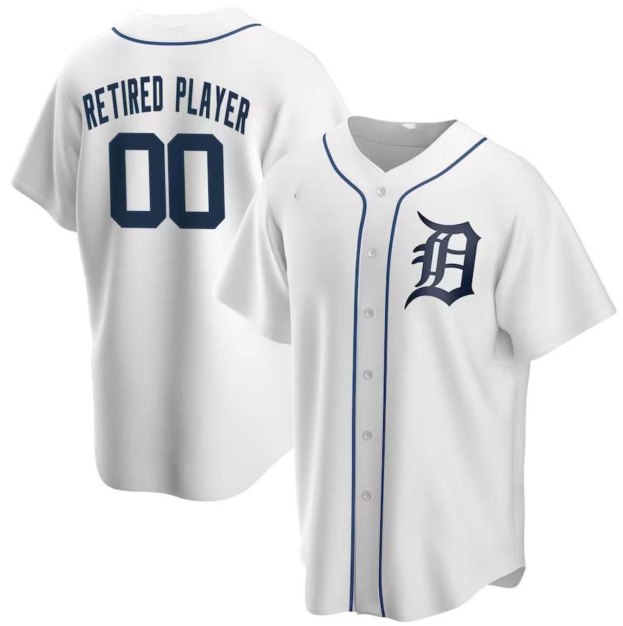 Detroit Tigers White Home Pick-A-Player Retired Roster Replica Jersey Baseball Jerseys - Main View