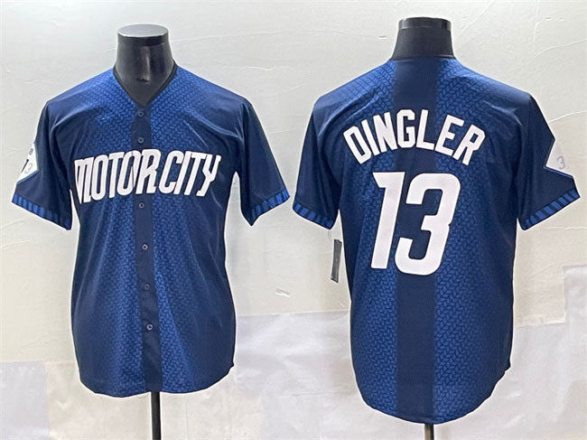Detroit Tigers #13 Dillon Dingler 2024 Navy City Connect Cool Base Limited Stitched Baseball Jersey - Main View