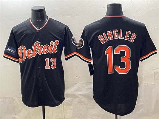 Detroit Tigers #13 Dillon Dingler Black 2026 Meijer Patch Alternate Vapor Premier Limited Stitched Baseball Jersey - Main View