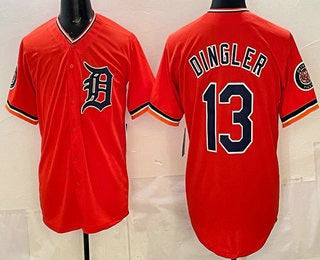 Detroit Tigers #13 Dillon Dingler Orange Limited Stitched Baseball Jersey - Main View