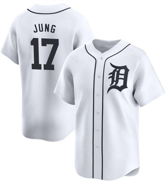 Detroit Tigers #17 Jace Jung White 2024 Home Limited Stitched Baseball Jersey - Main View