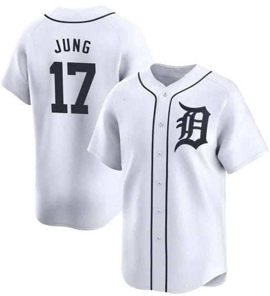 Detroit Tigers #17 Jace Jung White 2024 Home Limited Stitched Baseball Jersey - Main View