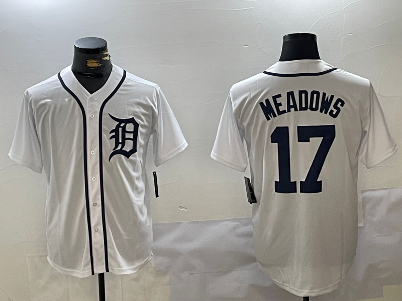 Detroit Tigers #17 Parker Meadows White Cool Base Stitched Baseball Jersey - Main View