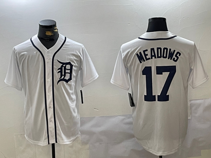 Detroit Tigers #17 Parker Meadows White Cool Base Stitched Baseball Jersey - Main View