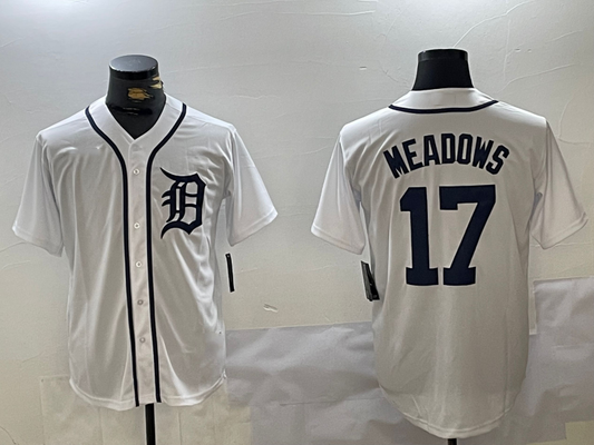 Detroit Tigers #17 Parker Meadows White Cool Base Stitched Baseball Jersey - Main View