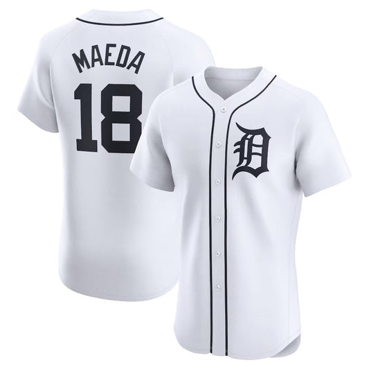 Detroit Tigers #18 Kenta Maeda Home Elite Player Jersey - White Stitched Baseball Jersey - Main View