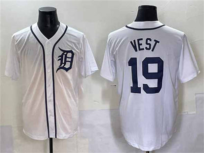 Detroit Tigers #19 Will Vest White Cool Base Stitched Baseball Jersey - Main View