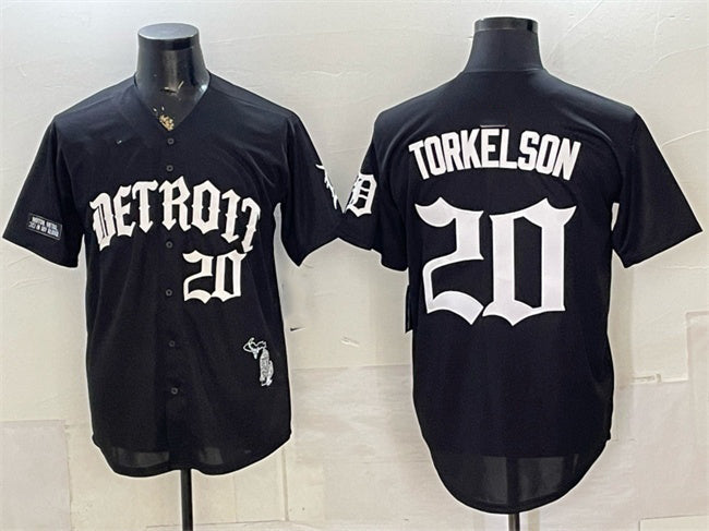 Detroit Tigers #20 Spencer Torkelson 2026 Black 'Motor Gothic Edition' Vapor Premier Limited Stitched Jersey - Main View