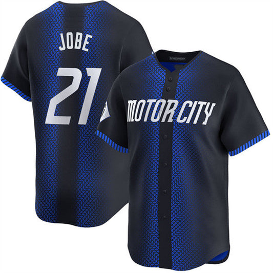 Detroit Tigers #21 Jackson Jobe Navy City Connect Cool Base Stitched Baseball Jersey - Main View