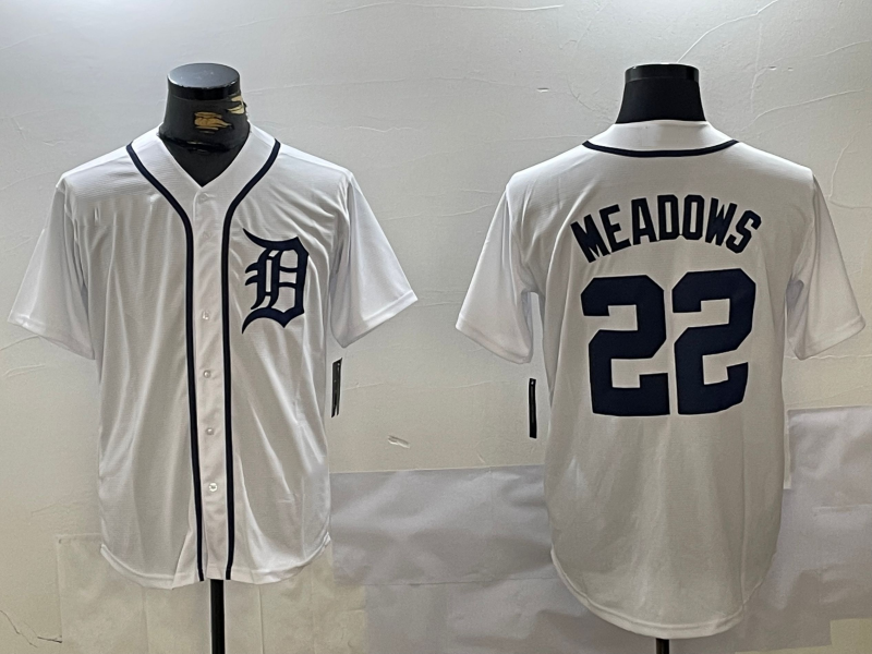 Detroit Tigers #22 Parker Meadows White Cool Base Stitched Baseball Jersey - Main View