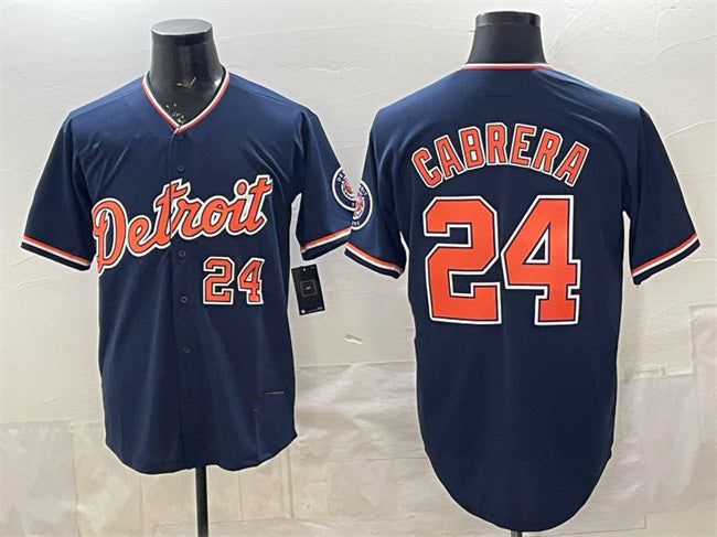 Detroit Tigers #24 Miguel Cabrera Navy 2026 Alternate Vapor Premier Limited Stitched Baseball Jersey - Main View