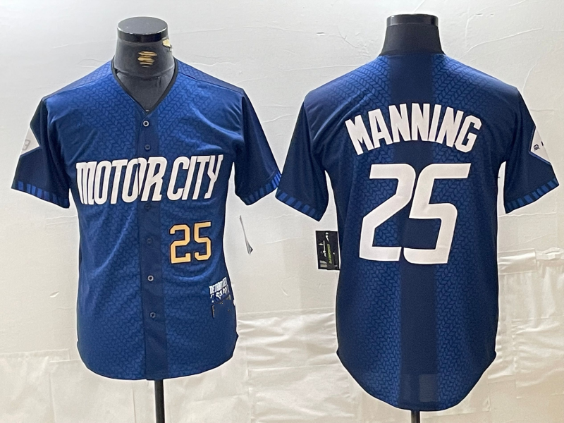 Detroit Tigers #25 Matt Manning 2024 Number Navy City Connect Cool Base Limited Stitched Baseball Jerseys - Main View