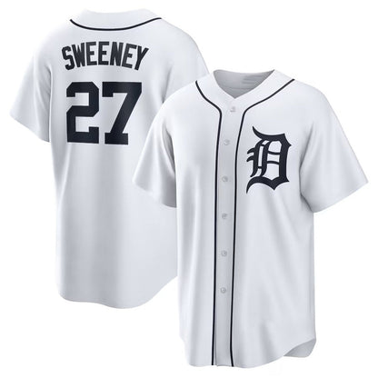 Detroit Tigers #27 Trey Sweeney Home Replica Jersey - White Stitched Baseball Jersey - Main View
