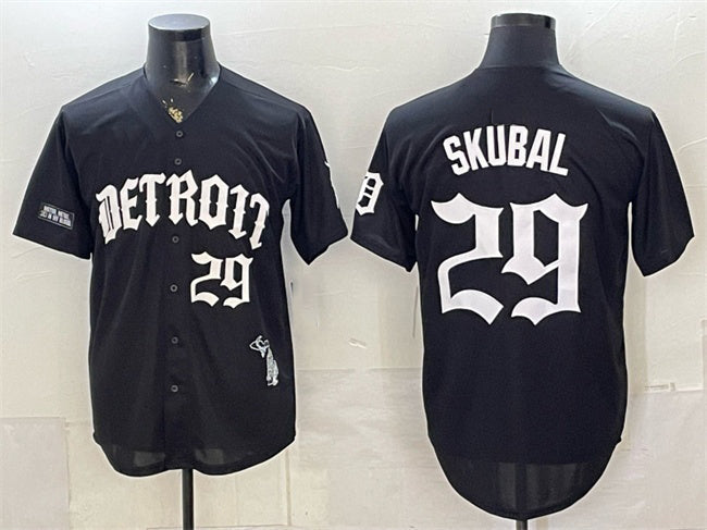Detroit Tigers #29 Tarik Skubal 2026 Black 'Motor Gothic Edition' Vapor Premier Limited Stitched Jersey - Main View