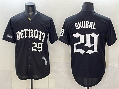 Detroit Tigers #29 Tarik Skubal 2026 Black 'Motor Gothic Edition' Vapor Premier Limited Stitched Jersey - Main View
