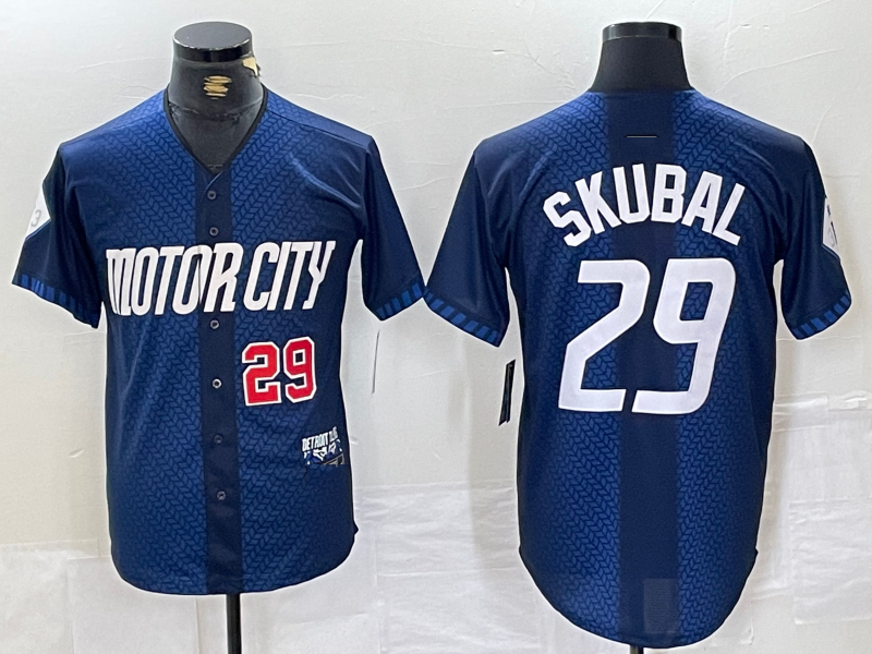 Detroit Tigers #29 Tarik Skubal Number 2024 Navy City Connect Cool Base Limited Stitched Baseball Jersey - Main View