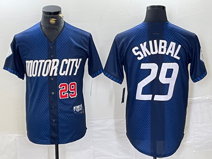 Detroit Tigers #29 Tarik Skubal Number 2024 Navy City Connect Cool Base Limited Stitched Baseball Jersey - Main View