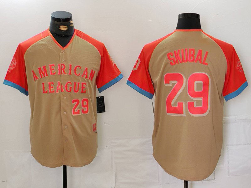 Detroit Tigers #29 Tarik Skubal Number Cream 2024 All Star Limited Stitched Baseball Jersey - Main View