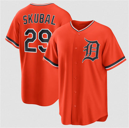 Detroit Tigers #29 Tarik Skubal Orange Alternate Stitched Baseball Jersey - Main View