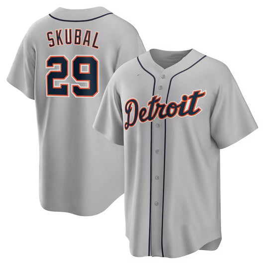 Detroit Tigers #29 Tarik Skubal Road Replica Jersey - Gray Stitched Baseball Jersey - Main View