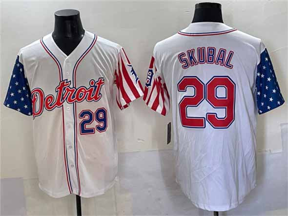 Detroit Tigers #29 Tarik Skubal White 2025 Memorial Day Vapor Premier Limited Stitched Baseball Jersey - Main View