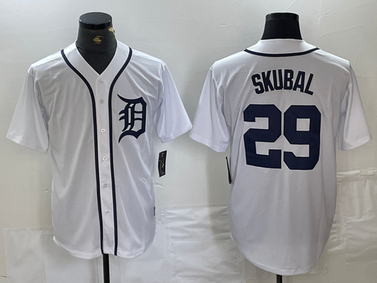 Detroit Tigers #29 Tarik Skubal White Cool Base Stitched Baseball Jersey - Main View