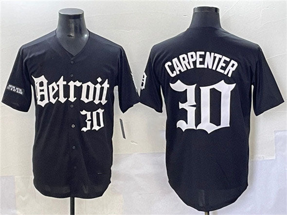 Detroit Tigers #30 Kerry Carpenter Black 'Motor Gothic Edition' Vapor Premier Limited Stitched Baseball Jersey - Main View