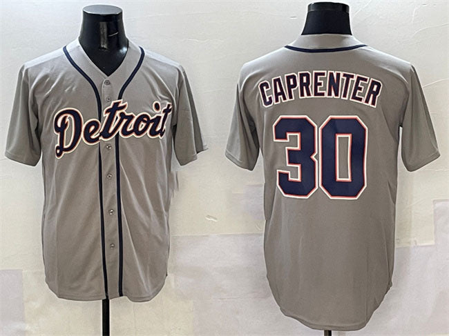 Detroit Tigers #30 Kerry Carpenter Grey Cool Base Stitched Baseball Jersey - Main View