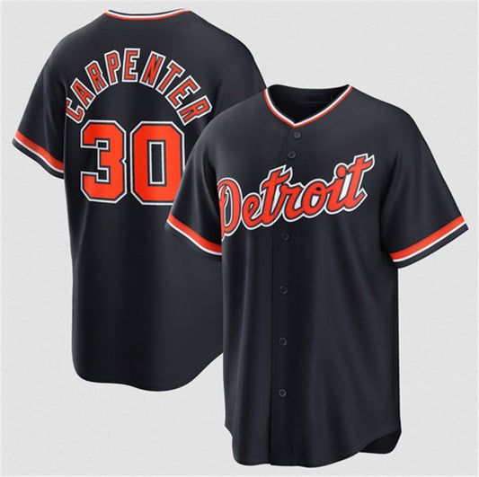 Detroit Tigers #30 Kerry Carpenter Navy Alternate Stitched Baseball Jersey - Main View