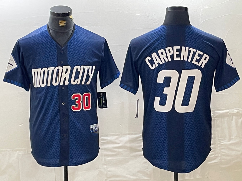 Detroit Tigers #30 Kerry Carpenter Number 2024 Navy City Connect Cool Base Limited Stitched Baseball Jerseys - Main View
