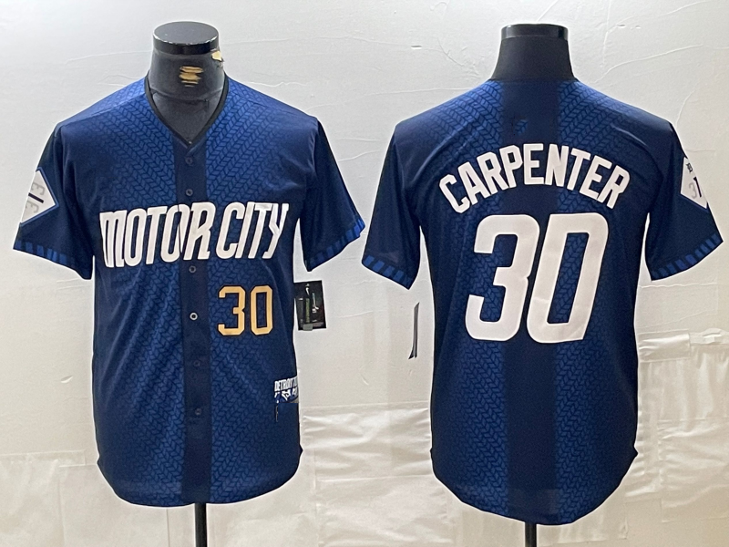 Detroit Tigers #30 Kerry Carpenter 2024 Navy City Connect Cool Base Limited Stitched Baseball Jerseys - Main View
