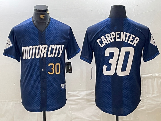 Detroit Tigers #30 Kerry Carpenter 2024 Navy City Connect Cool Base Limited Stitched Baseball Jerseys - Main View