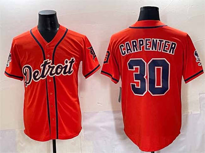 Detroit Tigers #30 Kerry Carpenter Orange With Patch Vapor Premier Limited Stitched Baseball Jersey - Main View