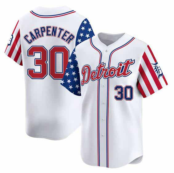 Detroit Tigers #30 Kerry Carpenter White 2025 Independence Day Vapor Premier Limited Stitched Baseball Jersey - Main View