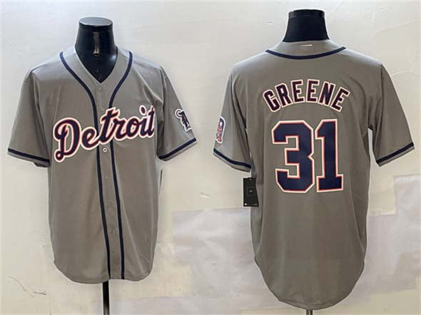 Detroit Tigers #31 Riley Greene Gray With Patch Cool Base Stitched Baseball Jersey - Main View