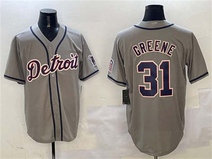 Detroit Tigers #31 Riley Greene Gray With Patch Cool Base Stitched Baseball Jersey - Main View