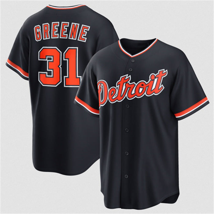 Detroit Tigers #31 Riley Greene Navy Alternate Stitched Baseball Jersey - Main View