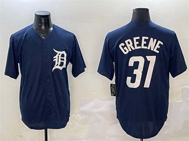 Detroit Tigers #31 Riley Greene Navy Cool Base Stitched Baseball Jersey - Main View