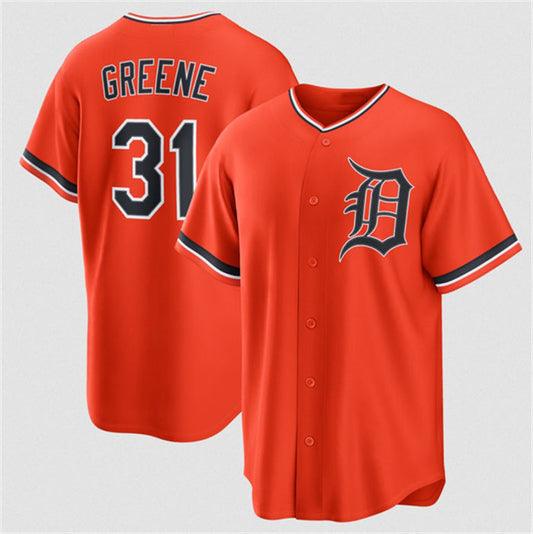 Detroit Tigers #31 Riley Greene Orange Alternate Stitched Baseball Jersey - Main View