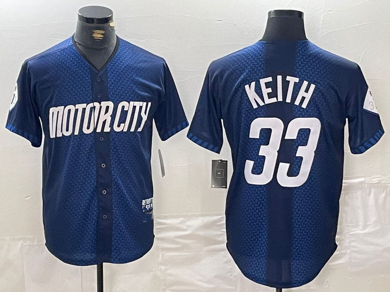 Detroit Tigers #33 Colt Keith 2024 Navy City Connect Cool Base Limited Stitched Baseball Jersey - Main View