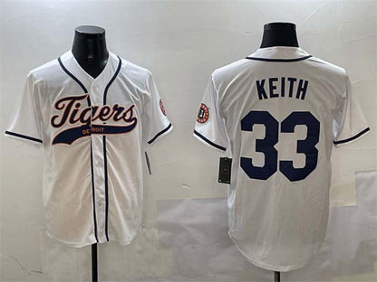 Detroit Tigers #33 Colt Keith White With Patch Cool Base Stitched Baseball Jersey - Main View