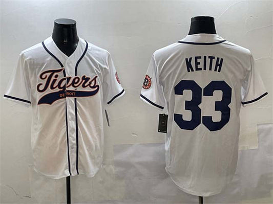 Detroit Tigers #33 Colt Keith White With Patch Cool Base Stitched Baseball Jersey - Main View
