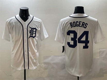 Detroit Tigers #34 Jake Rogers White Cool Base Stitched Baseball Jersey - Main View