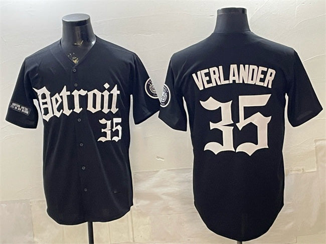 Detroit Tigers #35 Justin Verlander 2026 Black 'Motor Gothic Edition' Vapor Premier Limited Stitched Baseball Jersey - Main View