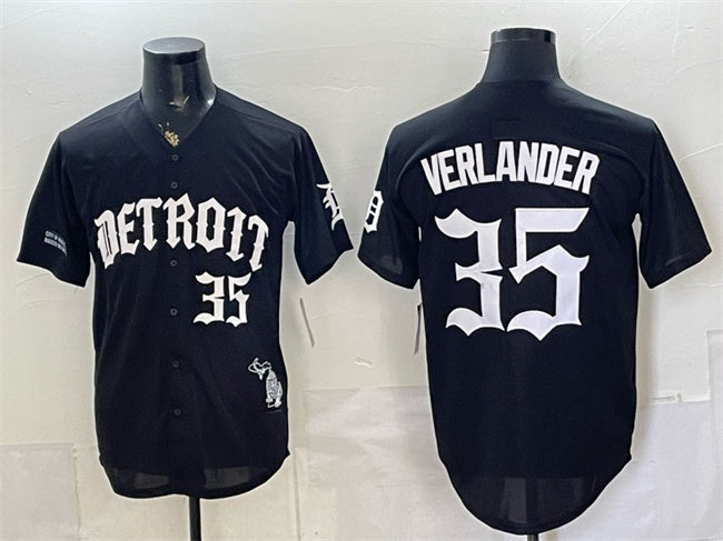 Detroit Tigers #35 Justin Verlander 2026 Black 'Motor Gothic Edition' Vapor Premier Limited Stitched Jersey - Main View