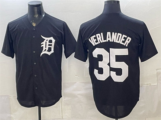 Detroit Tigers #35 Justin Verlander Black Limited Stitched Jersey - Main View